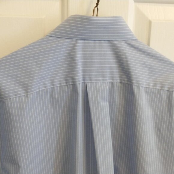 Stafford Long Sleeve Button Down Men's Dress Shirt, Medium, Blue w/White Stripes - Picture 6 of 7